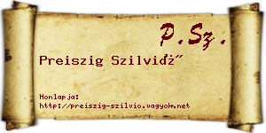 Preiszig Szilvió névjegykártya